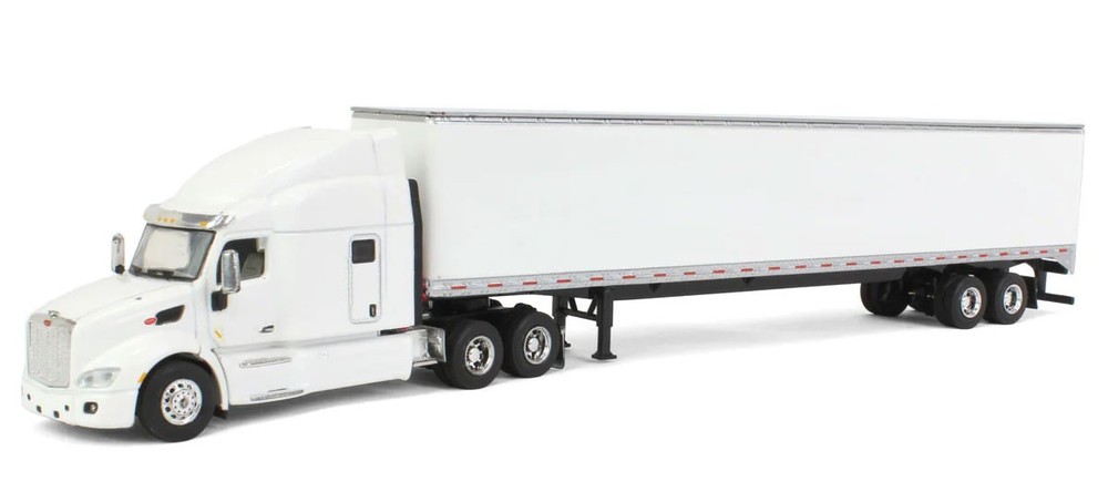 Spec Cast 33774 1/64 Peterbilt 579 Sleeper, 53′ Trailer White