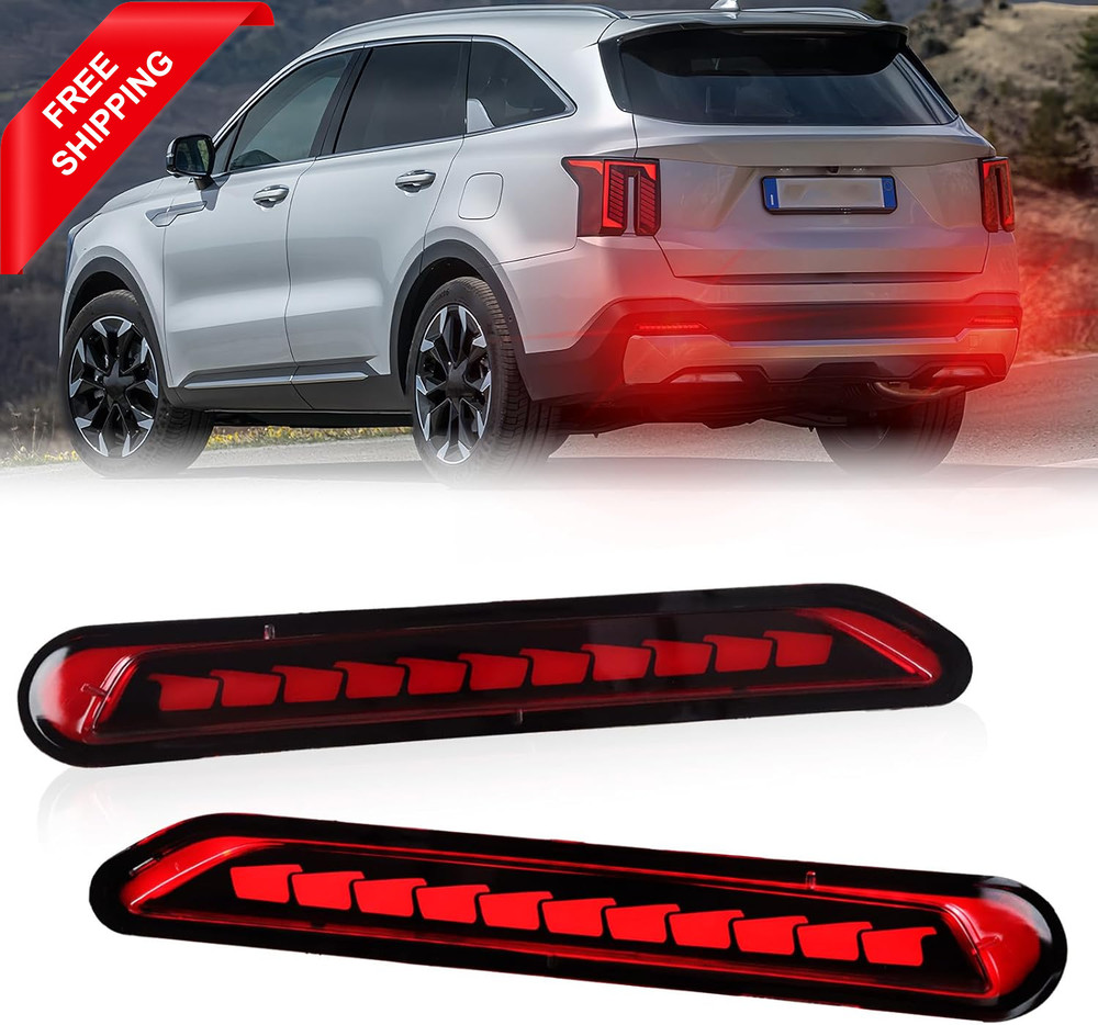 LED Rear Bumper Reflector Lights Kit for Kia Sorento 2024 2025 2026 Daytime Runn