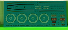 57 1957 Ford Del Rio Ranch Wagon 1/25 Decal Sheet Dash Gagues Whitewalls Emblems