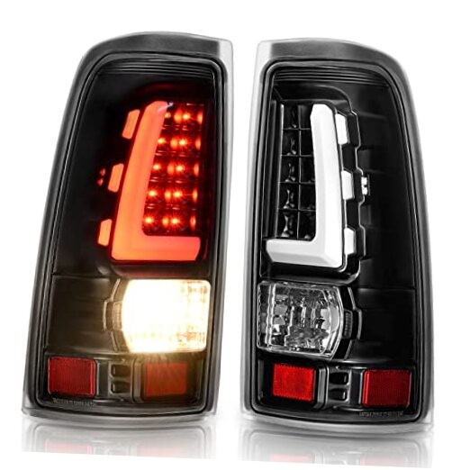 LED Tail Lights Assembly Compatible with 1999-2006 Chevy LED Tube-Clear Lens
