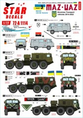 Star Decals 1/72 WAR IN UKRAINE Part 3 Ukrainian Transport Vehicles 2014-2022