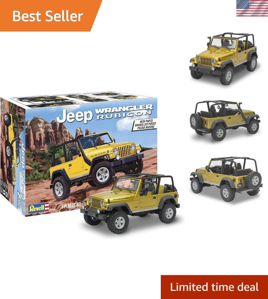 85-4501 Jeep Wrangler Rubicon Model Car Kit 1:25 Scale 92-Piece Skill Level 4…