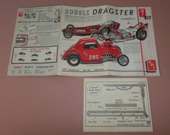 Double Dragster Kit Instructions & Booklet. Vintage AMT Kit #T-161, Issued 1961.