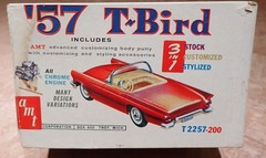 AMT 57 Ford T-Bird model kit original 60s issue 3 in 1 unbuilt screw bottom