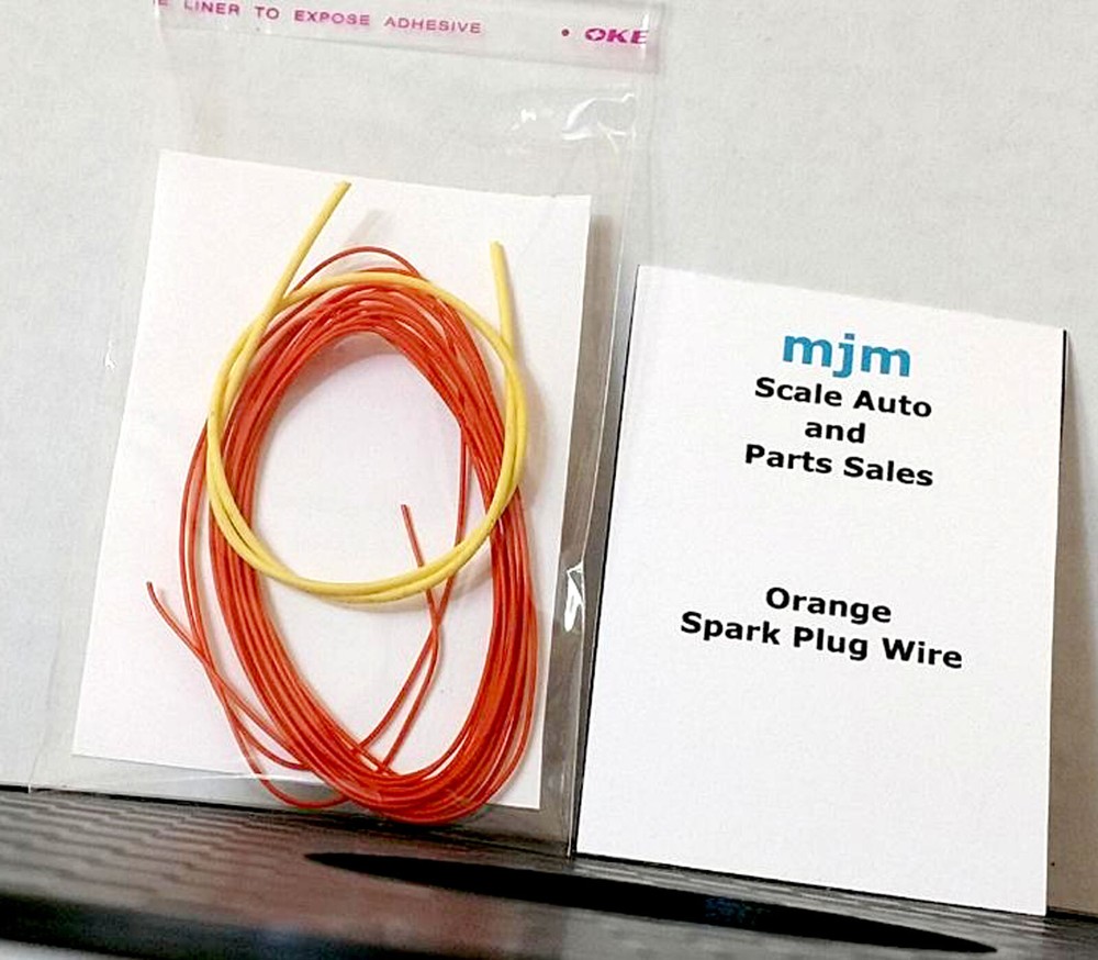 6 Feet Orange Spark Plug Wire 1/24 1/25 Scale With Yellow Boot Material