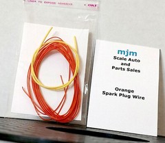 6 Feet Orange Spark Plug Wire 1/24 1/25 Scale With Yellow Boot Material