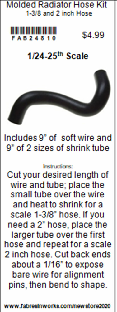 FAB24810 Automotive Molded Radiator Hose Kit 1-3/8″ and 2″ Hose 1/24-25th Scale