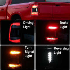 LED Tail Light Assembly Compatible with 2019-2024 Dodge Ram 1500 with Blind Spot