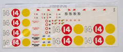 Decal Fred Cady 1953-54 Fuel Injection Special Indy 500 Mile Winner 1:30 542 #14
