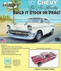 *Atlantis 1371 – 1/25 1957 Chevy Bel Air Hardtop Model Kit 2-in-1 Stock/ Drag