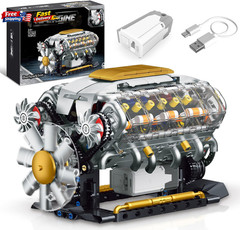 V8 Combustion Engine Model Kit That Runs – Build Your Own STEM Mini V8
