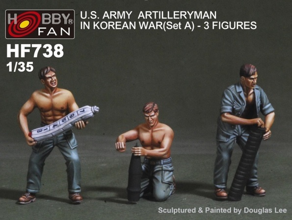 Hobby Fan 1/35 HF-738 US Army Artilleryman (Korean War) (Set.A) – 3 Figures