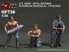 Hobby Fan 1/35 HF-738 US Army Artilleryman (Korean War) (Set.A) – 3 Figures