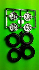 1978 El Camino 1/24 Chrome Rally Rim Wheel Tire Black Knight Model Car Part Lot