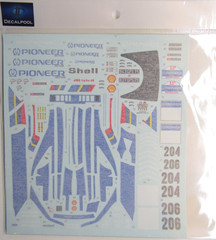Decalpool 1/24 Scale Pioneer Peugeot 405T P-D 1989 Decalsheet DP331 for Tamiya