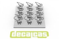 Decalcas Detail-Up Parts 1:12 Scale Bonnet Pin (Type 01) 3D Printed # DCL-PAR073