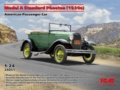 ICM 1/24 Ford Model A Phaeton 1930s Plastic Model 24051 (Car)