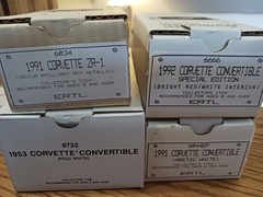LOT OF 4 – AMT-ERTL 1/25 Promos, 1953 White, 1991 Red, 1991 White, 1992 Red MINT