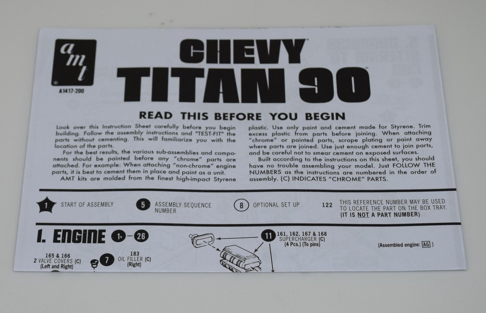 AMT CHEVY TITAN 90 1417/06 ⭐PARTS⭐ INSTRUCTION BOOKLET 1:25
