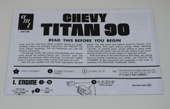 AMT CHEVY TITAN 90 1417/06 ⭐PARTS⭐ INSTRUCTION BOOKLET 1:25