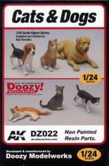 Doozy 1/24 CATS & DOGS Resin Model kit (6PCS) Set #DZ022