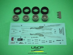 USCP 24T022 1/24 Nissan Skyline GTR R33 F&F Wheels and decal Resin kit