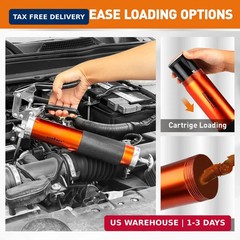 18-Piece 8000PSI Heavy Duty Grease Gun Kit with 14oz Grease, 2×11″ Hoses, Flex H