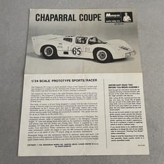 Monogram Chaparral Coupe Prototype Racer 1/24 Scale Model Kit INSTRUCTIONS Only