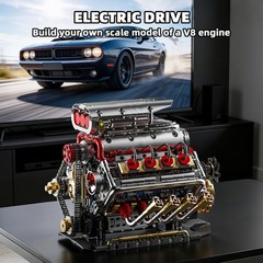 Authentic V8 Engine Model Kit – 1176 PCS with USB Rechargeable Motor for Adults