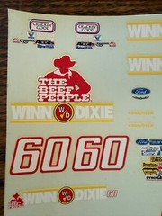 Nascar Mark Martin #60 Winn Dixie Ford Thinderbird 1:24 Decal Blue Ridge Decals
