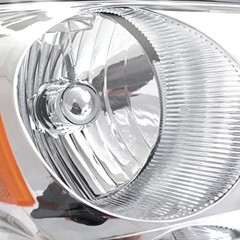 Headlight Assembly Chrome Amber Compatible with 2004-2007 Malibu Headlights