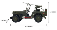 1941 Willys Overland Army Military Jeep MB Metal Model 11.5″ Automotive Decor