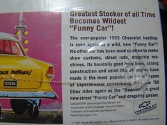 “BADMAN” 1955 CHEVY STREET FUNNY CAR AND DRAGSTRIP GASSER FACT. SEALED OUTSIDE