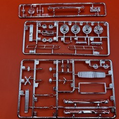 1955 Bel Air Chevy AMT Chrome Bumpers Hub Caps Grill Model Parts 1:25 New 11