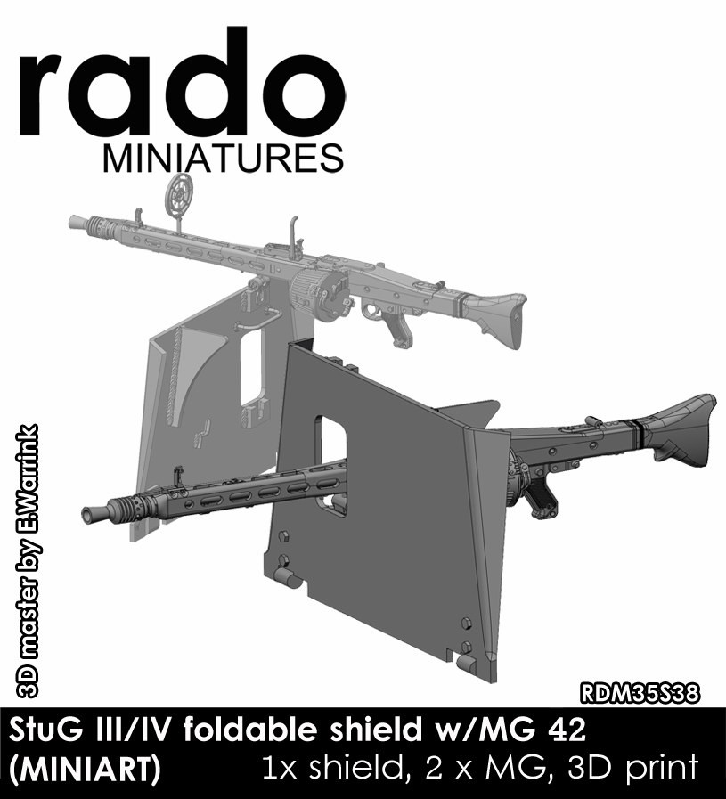 Rado Miniatures 1/35 StuG III/IV Foldable Shield with MG 42 for MiniArt Kit