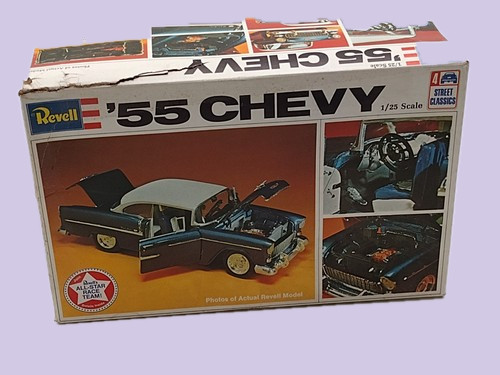 Vintage Revell 55 Chevy Model Kit 1/25 Scale H-1374 Open Box Never Used
