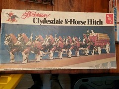 Vintage AMT Budweiser Clydesdale 8-horse hitch Model Kit ERTL Semi-Unbuilt