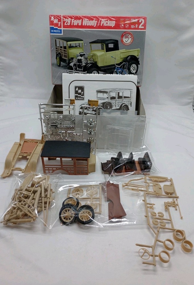 AMT Ertl 1929 Ford Woody Pickup 1:25 Scale Model Kit Partially Assembled