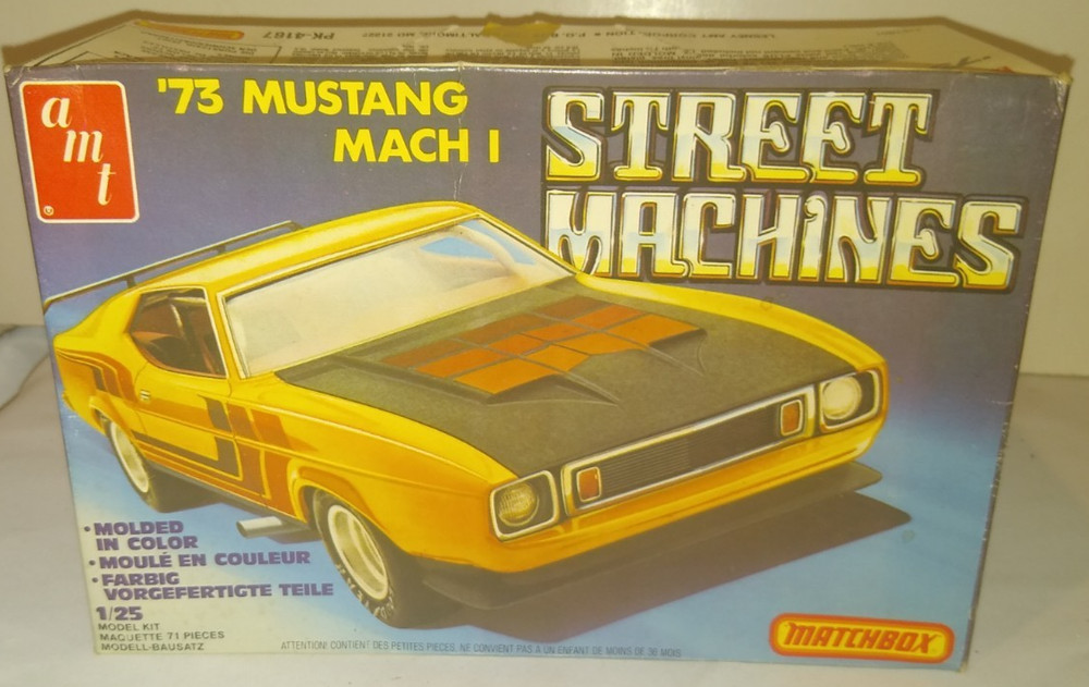 AMT 1973 FORD MUSTANG FASTBACK MACH 1 STREET MACHINES MODEL KIT # PK-4167 W/ BOX