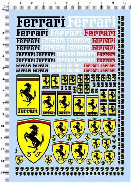 1/12 1/18 1/24 1/20 1/43 decals Ferrari 1705