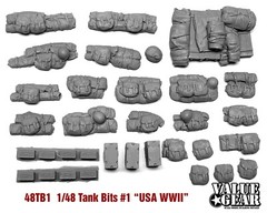 1/48 48TB1 USA WWII Tank Bits – Value Gear Resin Stowage (27 Pieces) 48TB1
