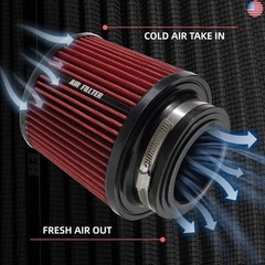 3″ 3.5″ 4″ Inlet Car Replacement Cold Air Intake Filter 76mm 89mm 102mm 3 Sizes