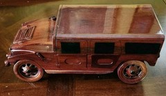 H-1 Hummer Hand Crafted of Reclaimed Mahogany Wood Model Made In Vietnam