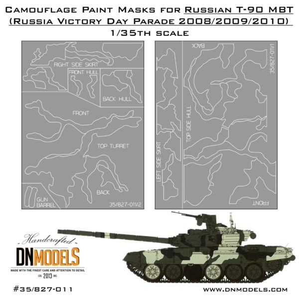 DN 1/35 Russian T-90A MBT (Victory Day Parade 08′-10′) Camouflage Paint Masks