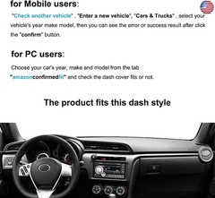 Dash Cover Mat Custom Fit for Scion TC Dashboard Pad Cap Carpet Protector