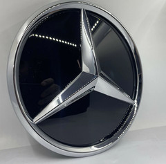 For Mercedes Benz W176 W205 W212 Front Grill Emblem Black Chrome Star