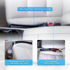 Car Seat Gap Filler Set of 2, Soft Foam Multifunctional Seat Side Gap Filler wit