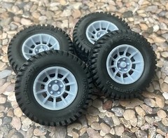 1/24 Scale: 18-Inch “Off-road Vector” Wheels W/ Mud Tires; Jeep, Resin 1/25