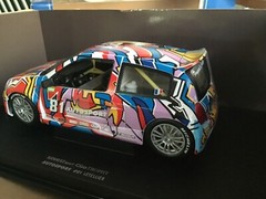 1/18 Revell v. RARE, Renault Clio sport, red,yellow,blue grafiti car, mint+++