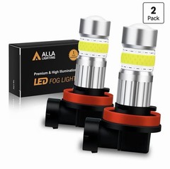 Alla Lighting 2800lm H8 H11 LED Fog Lights Bulbs, 6500K Xenon White H16